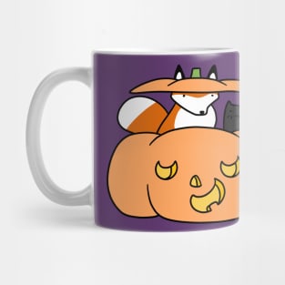 Halloween Fox and Black Cat Mug